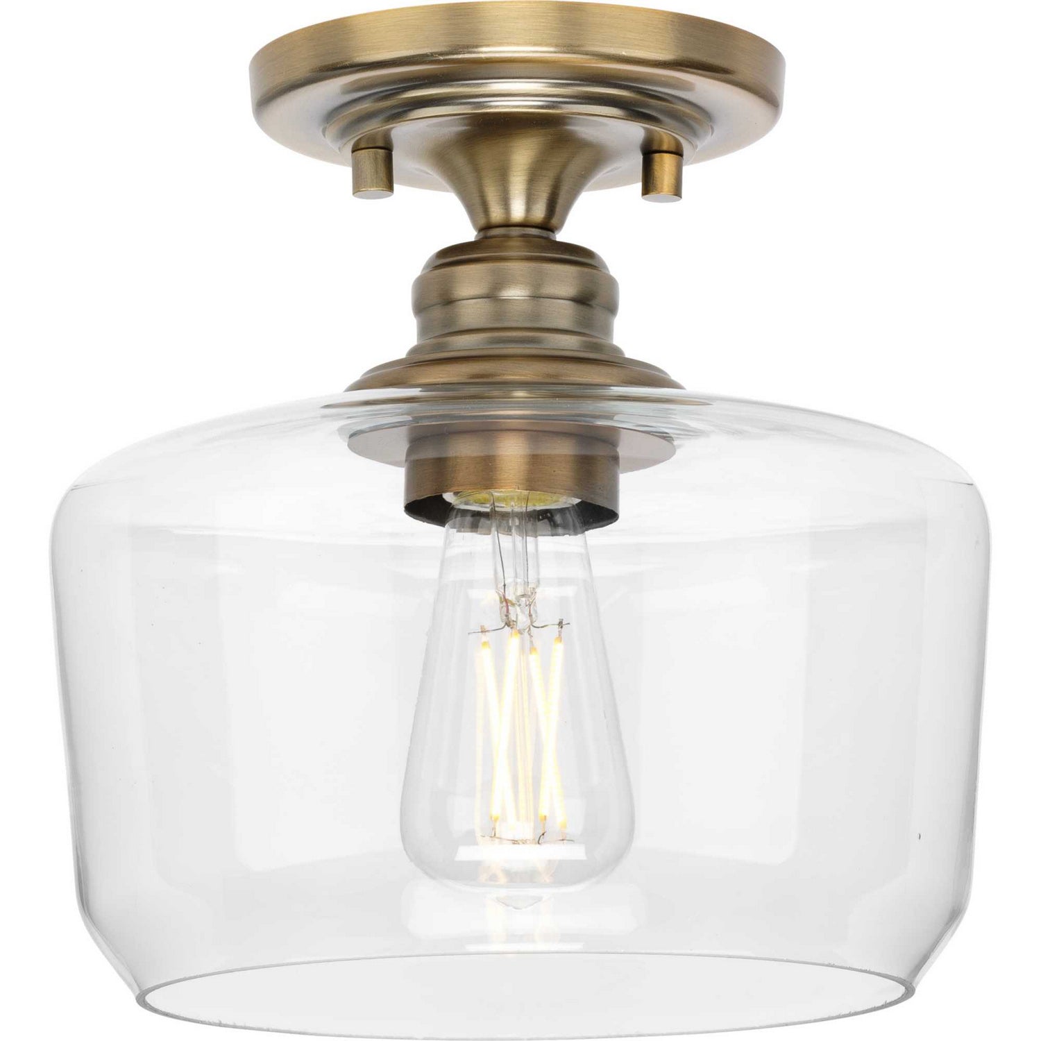 Progress Lighting - P350214-163 - One Light Flush Mount - Aiken - Vintage Brass
