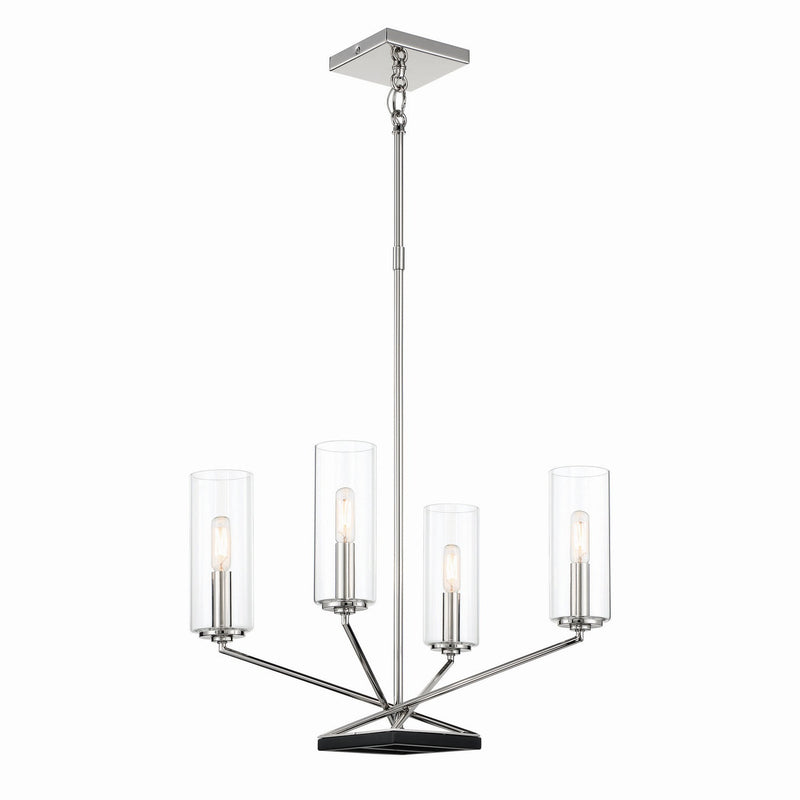 Minka-Lavery - 2494-572 - Four Light Chandelier - Highland Crossing - Coal W/Polished Nickel Highlig