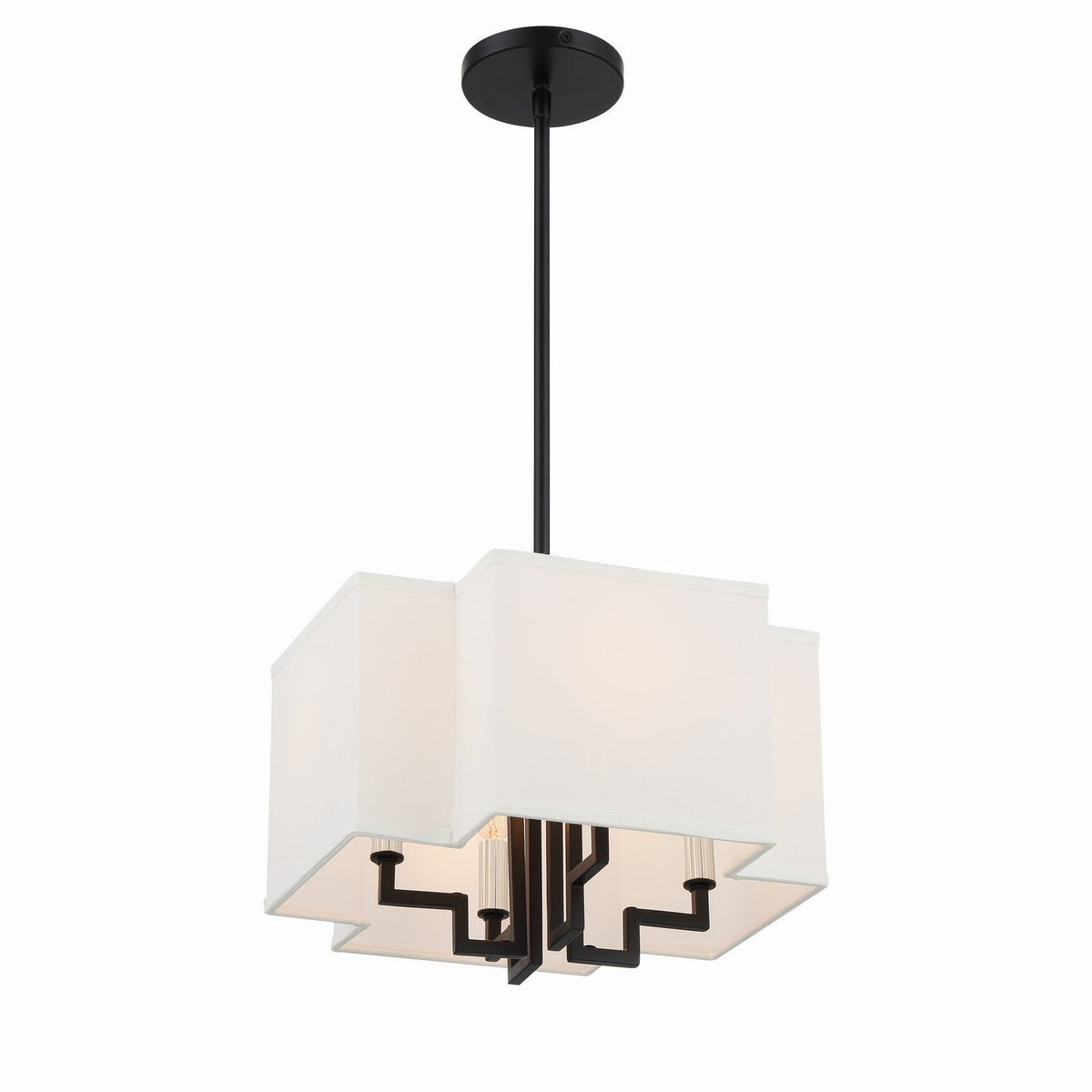 Minka-Lavery - 2954-572 - Four Light Pendant/Semi Flush Mount - Upham Estates - Coal W/Polished Nickel Highlig