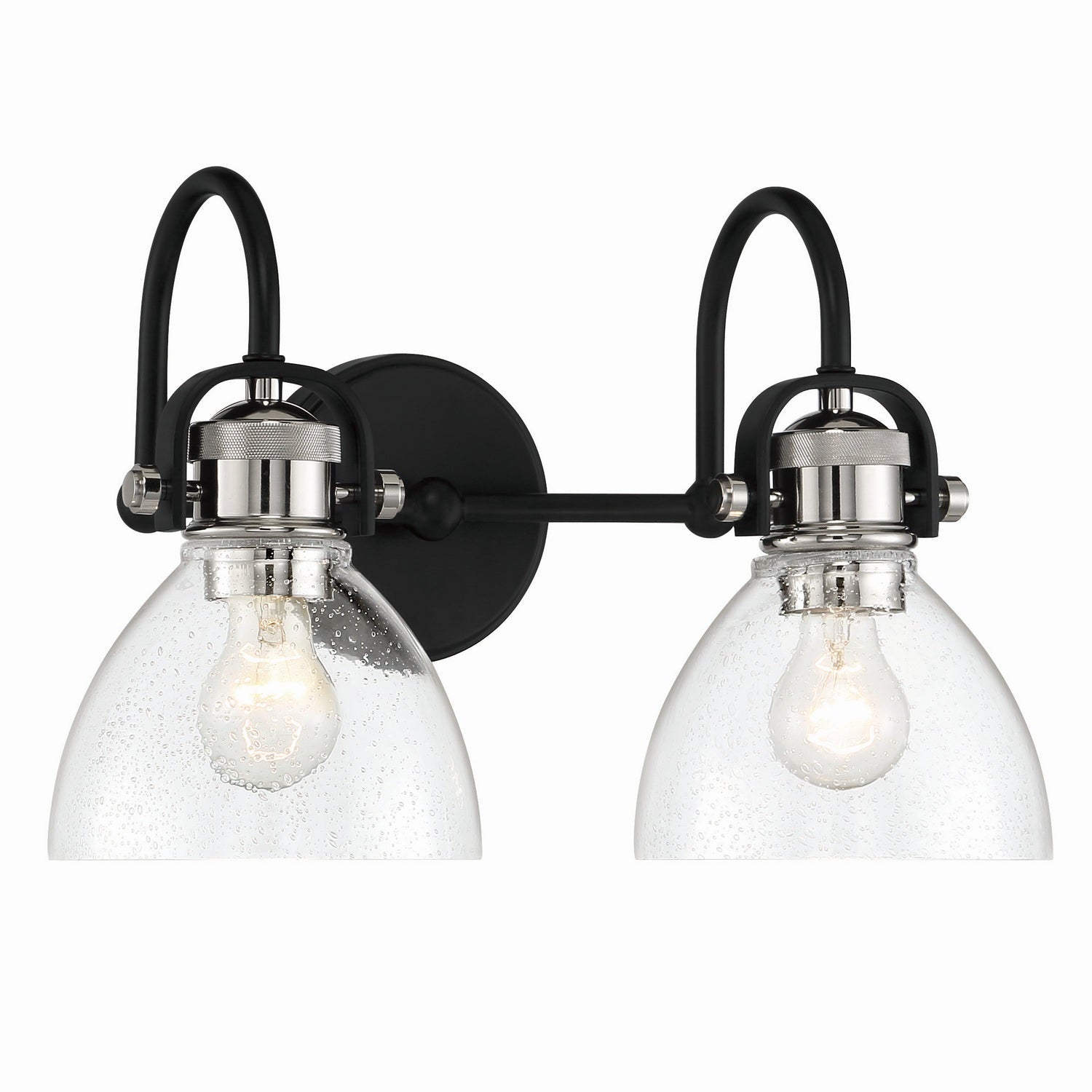 Minka-Lavery - 3362-572 - Two Light Bath - Monico - Coal W/Polished Nickel Highlig