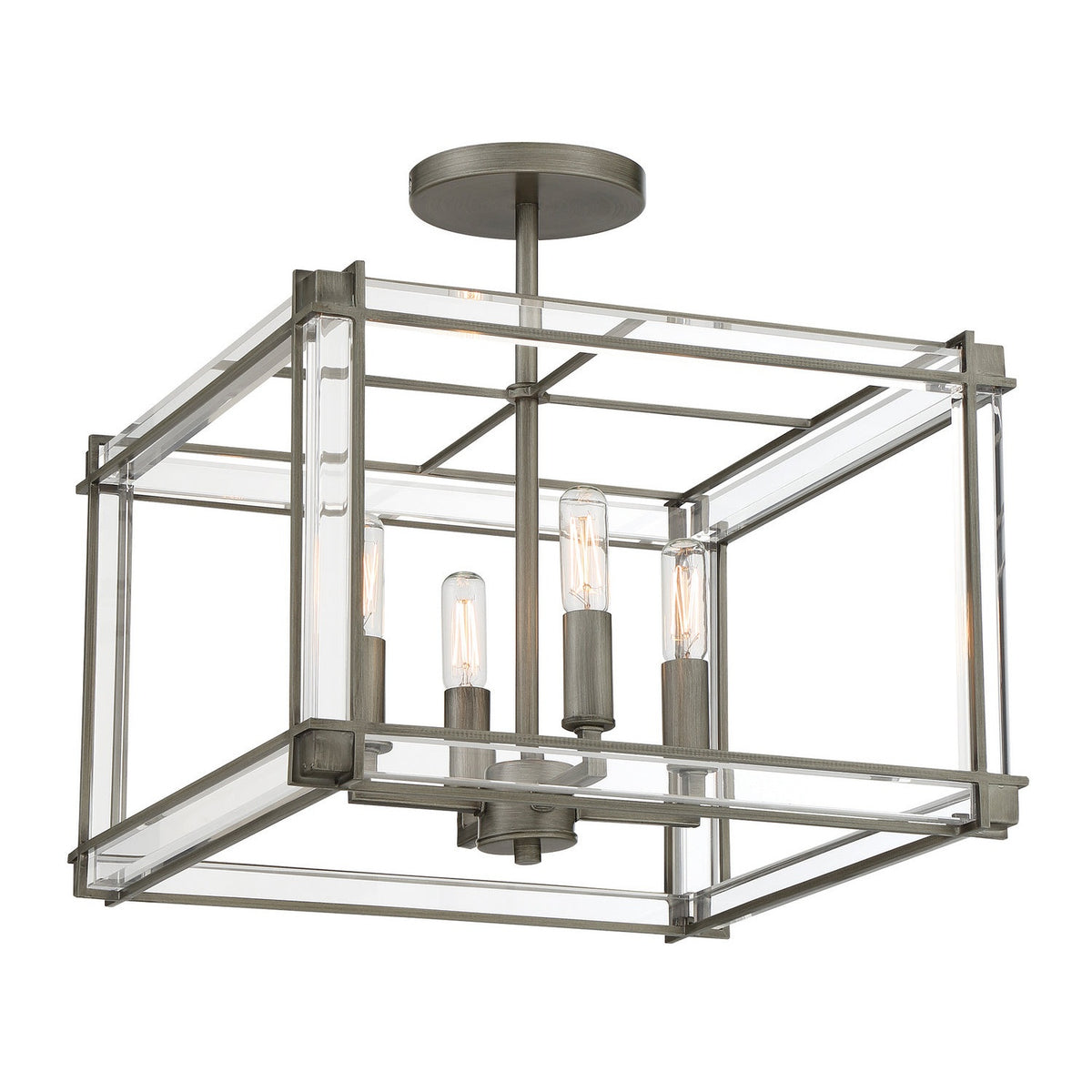 Minka-Lavery - 3859-756 - Four Light Semi Flush Mount - Langen Square - Antique Nickel (Painted)