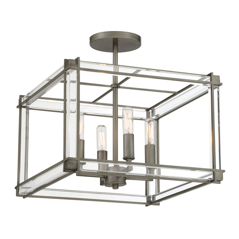 Minka-Lavery - 3859-756 - Four Light Semi Flush Mount - Langen Square - Antique Nickel (Painted)