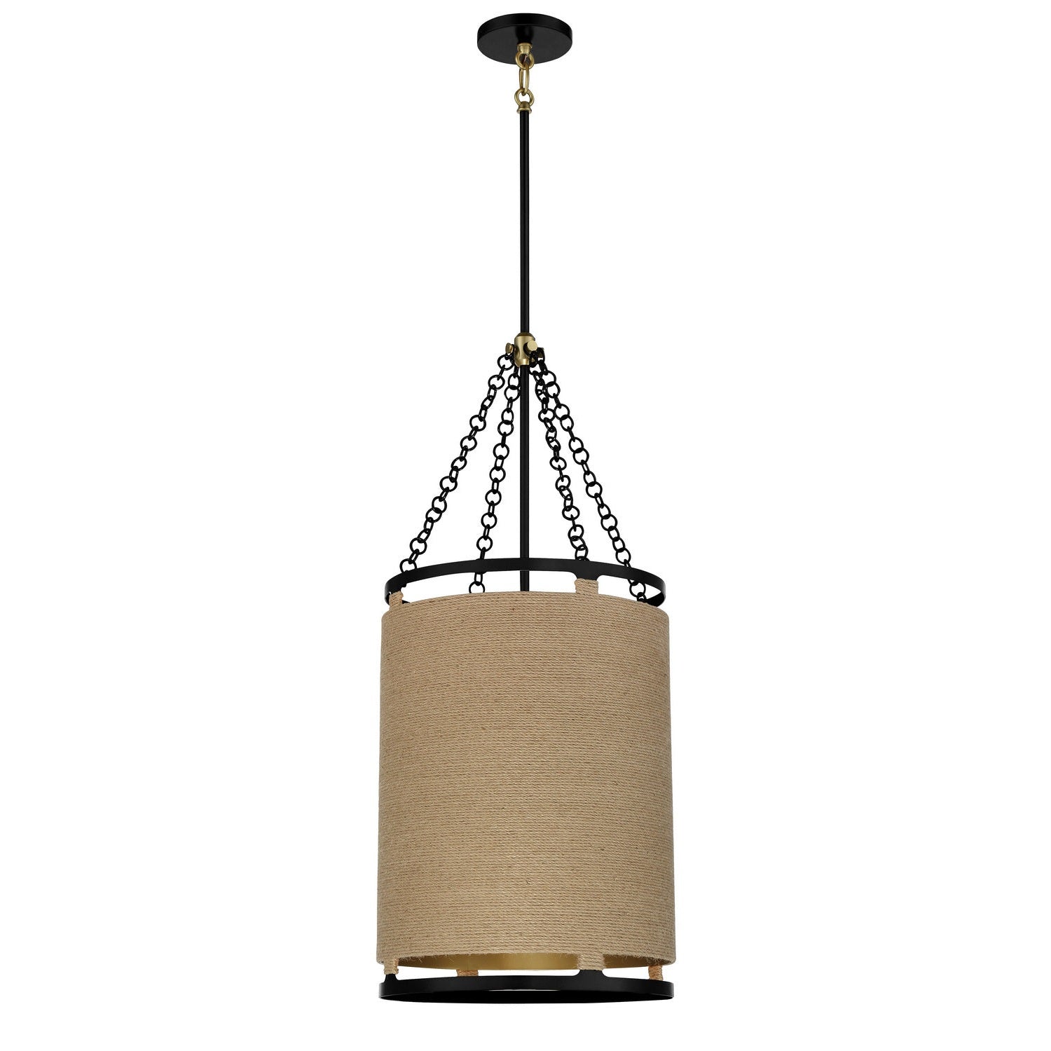 Minka-Lavery - 3864-726 - Four Light Pendant - Windward Passage - Coal And Soft Brass