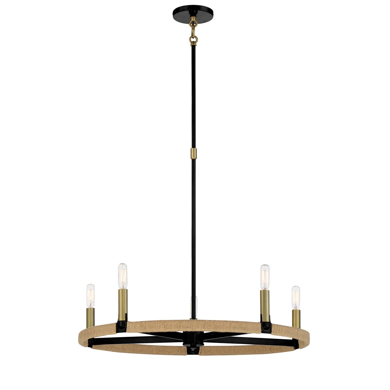 Minka-Lavery - 3865-726 - Five Light Chandelier - Windward Passage - Coal And Soft Brass