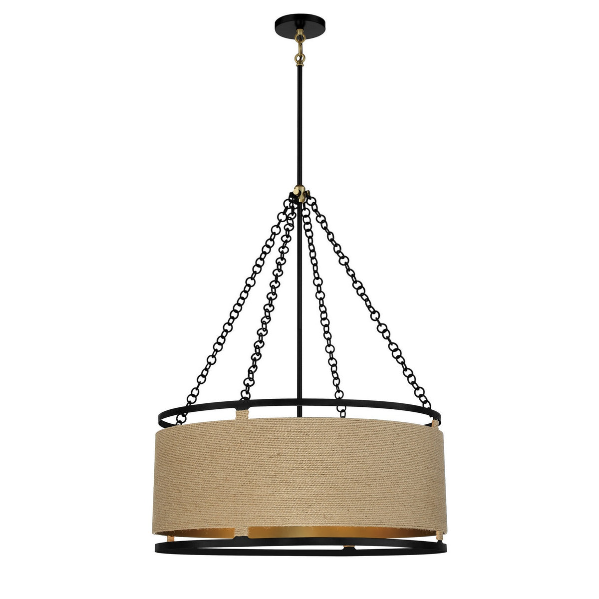 Minka-Lavery - 3866-726 - Six Light Pendant - Windward Passage - Coal And Soft Brass