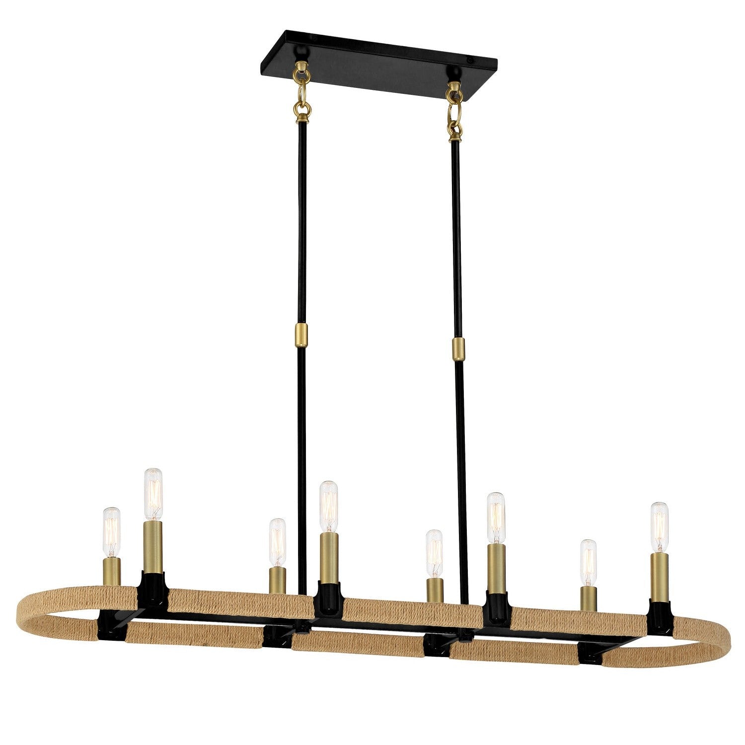 Minka-Lavery - 3868-726 - Eight Light Island Pendant - Windward Passage - Coal And Soft Brass