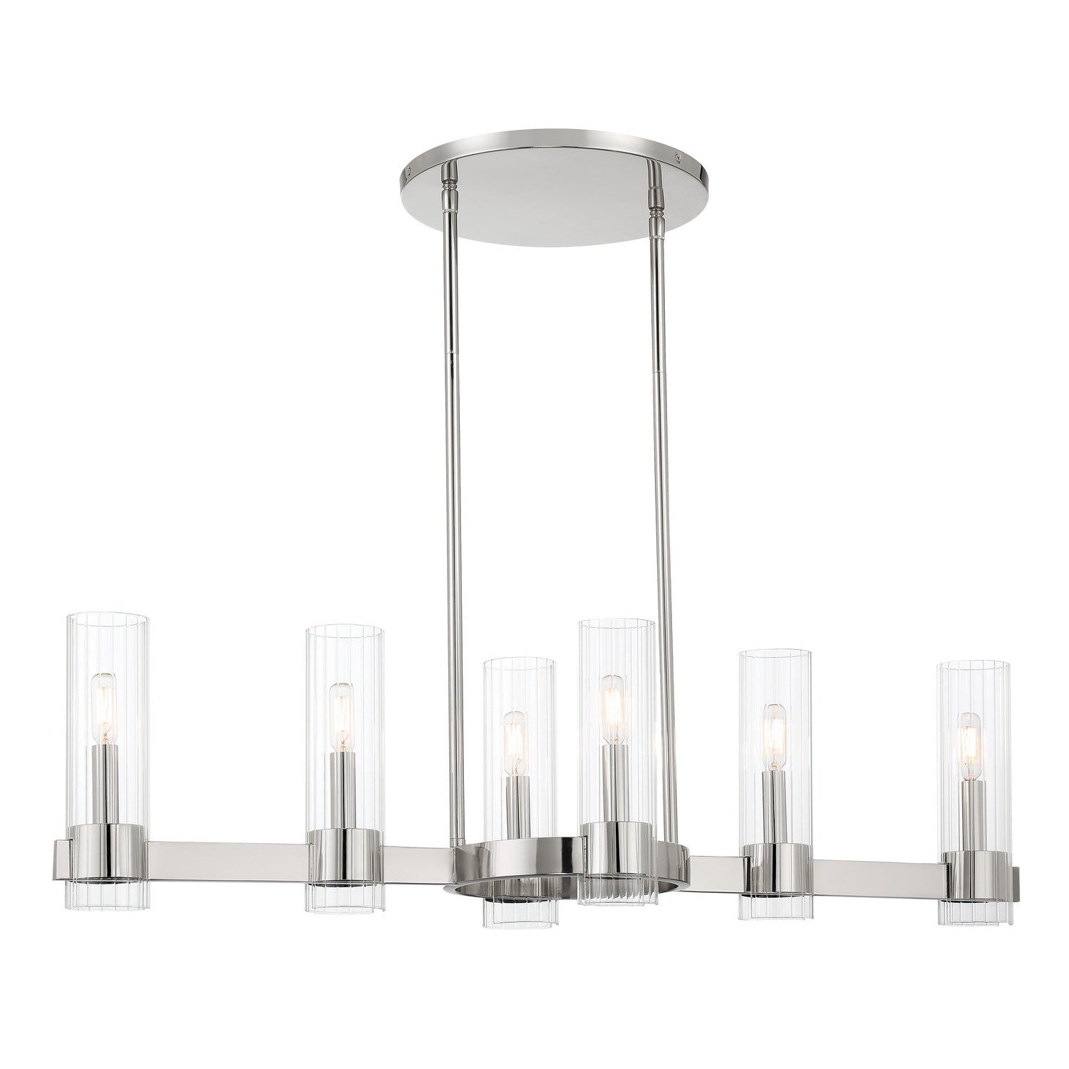 Minka-Lavery - 3896-613 - Six Light Island Pendant - Vernon Place - Polished Nickel