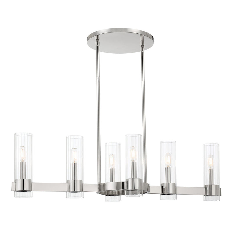 Minka-Lavery - 3896-613 - Six Light Island Pendant - Vernon Place - Polished Nickel