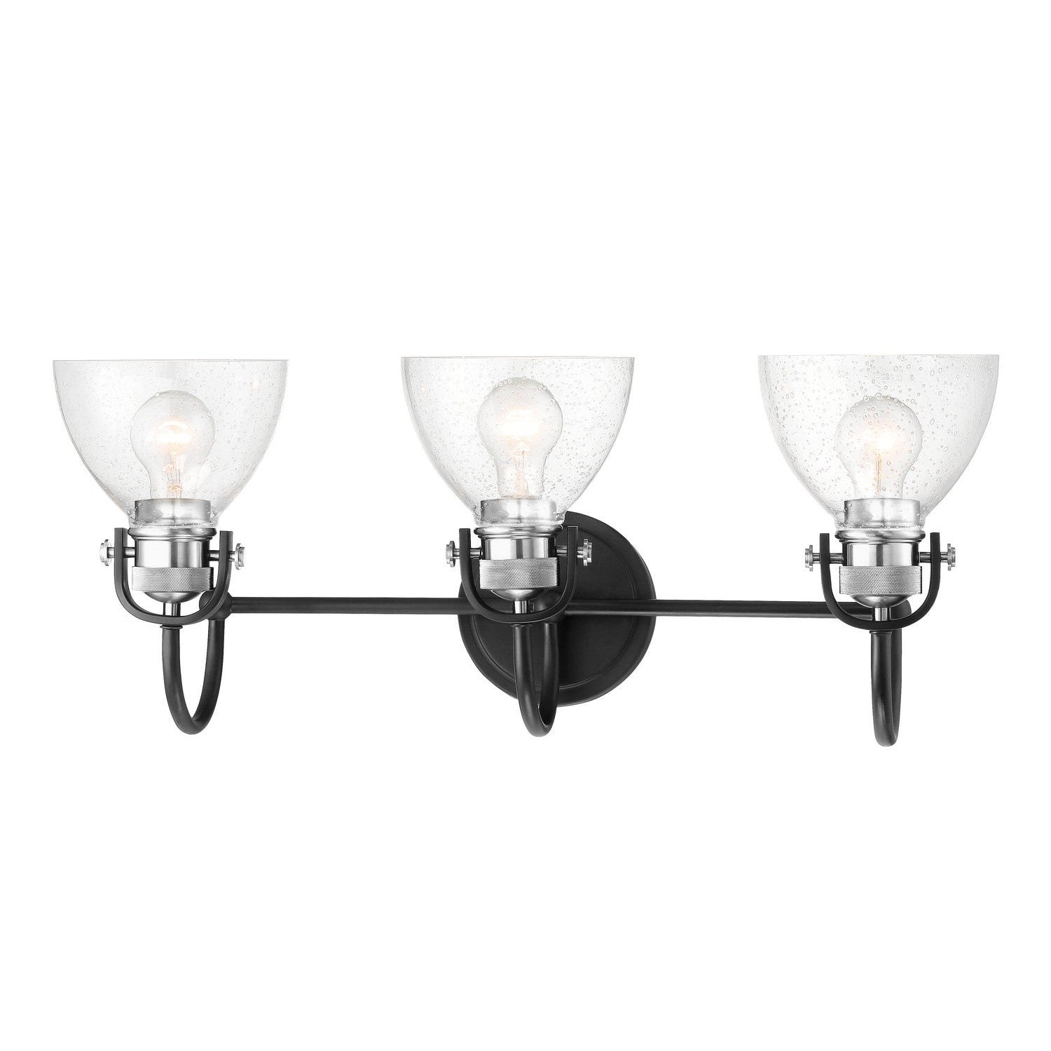 Minka-Lavery - 3363-572 - Three Light Bath - Monico - Coal W/Polished Nickel Highlig