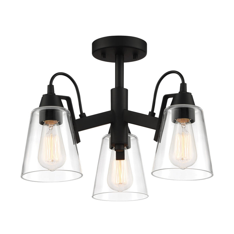 Minka-Lavery - 3997-66A - Three Light Semi Flush Mount - Beckonridge - Coal