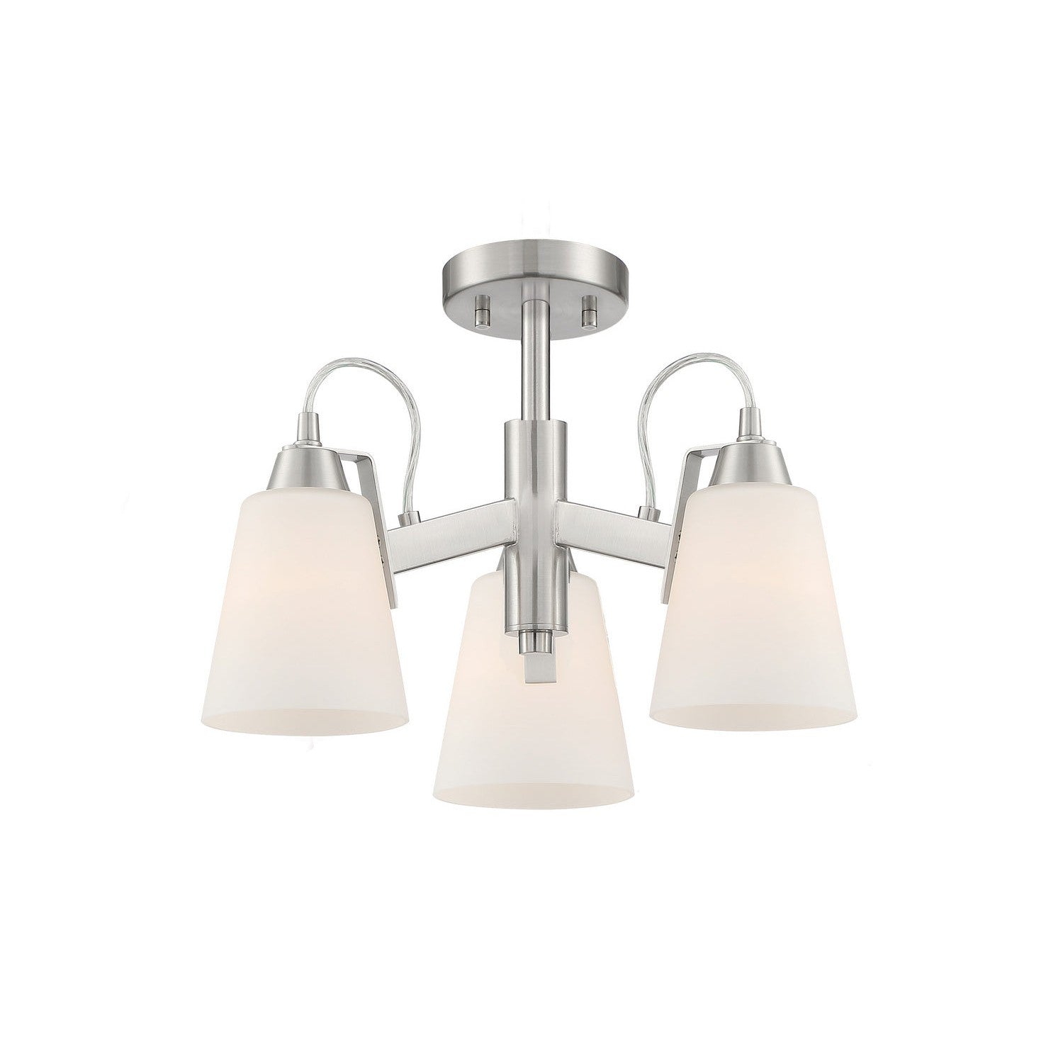 Minka-Lavery - 3997-84 - Three Light Semi Flush Mount - Beckonridge - Brushed Nickel