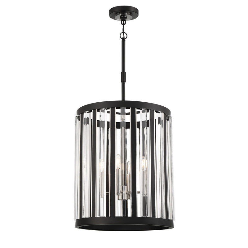 Minka-Lavery - 5497-729 - Four Light Pendant - Majestic Splendor - Sand Coal And Polished Nickel