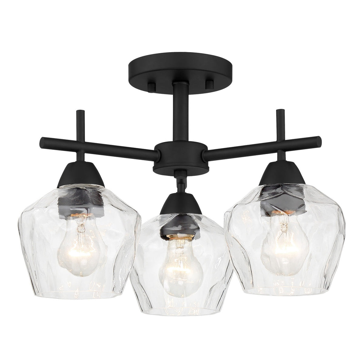 Minka-Lavery - 2172-66A - Three Light Semi Flush / Chandelier - Camrin - Coal