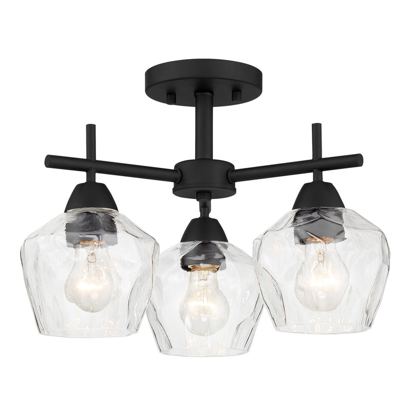 Minka-Lavery - 2172-66A - Three Light Semi Flush / Chandelier - Camrin - Coal