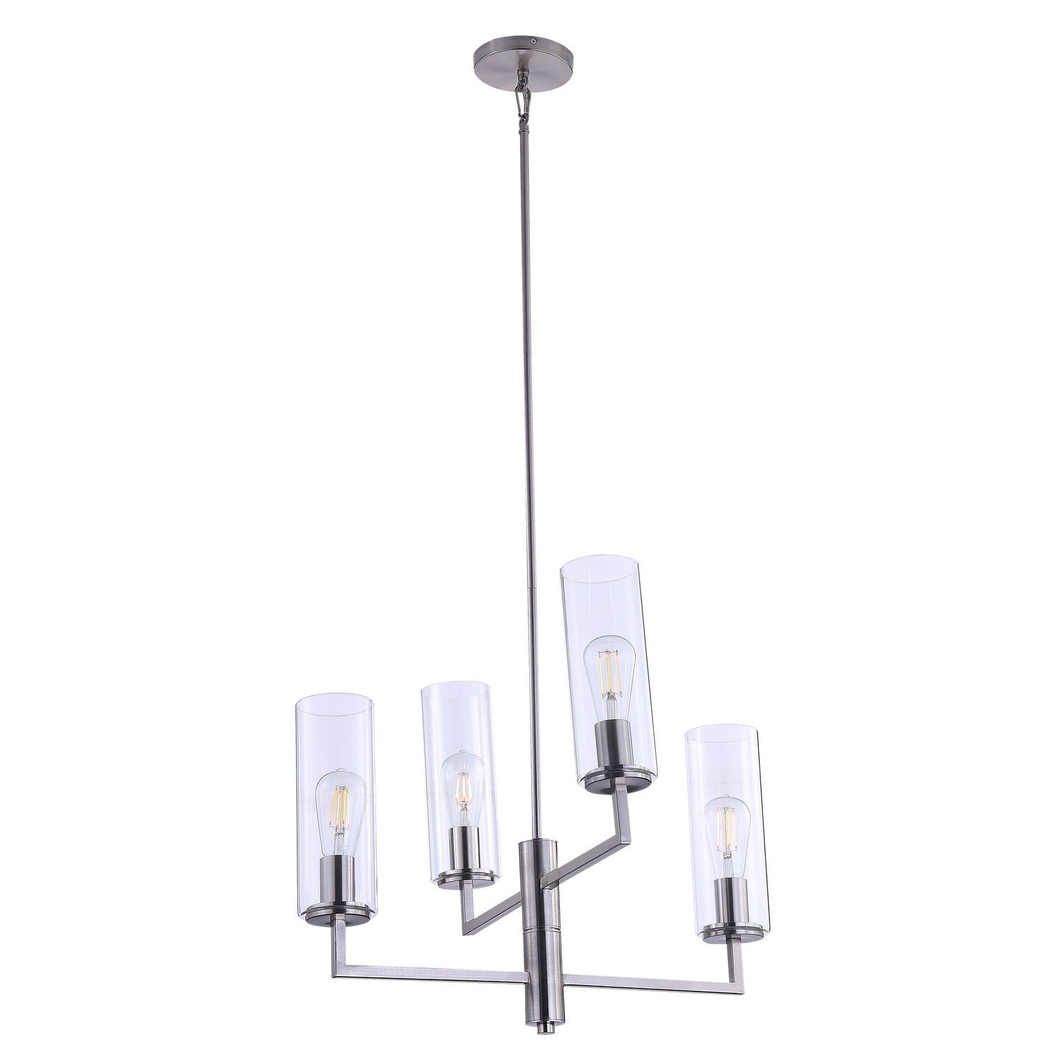 Minka-Lavery - 4045-84 - Four Light Chandelier - Acacia - Brushed Nickel