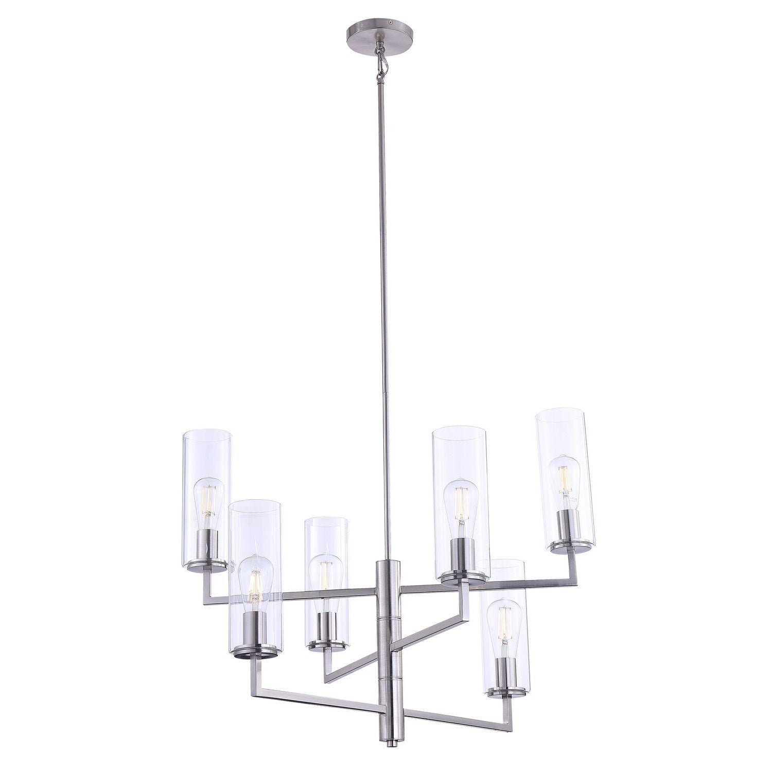 Minka-Lavery - 4046-84 - Six Light Chandelier - Acacia - Brushed Nickel