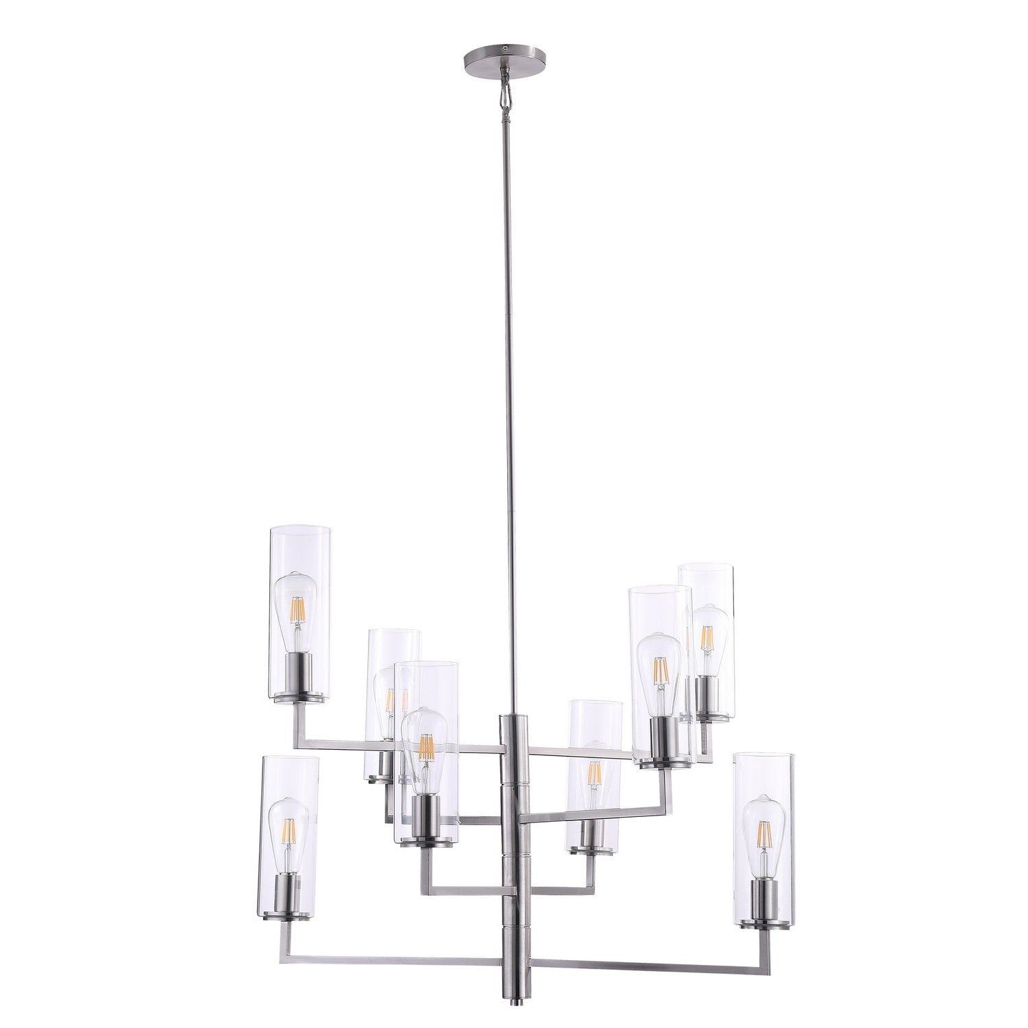 Minka-Lavery - 4048-84 - Eight Light Chandelier - Acacia - Brushed Nickel