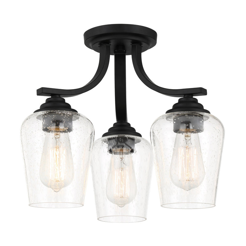 Minka-Lavery - 4926-66A - Three Light Semi Flush / Chandelier - Shyloh - Coal