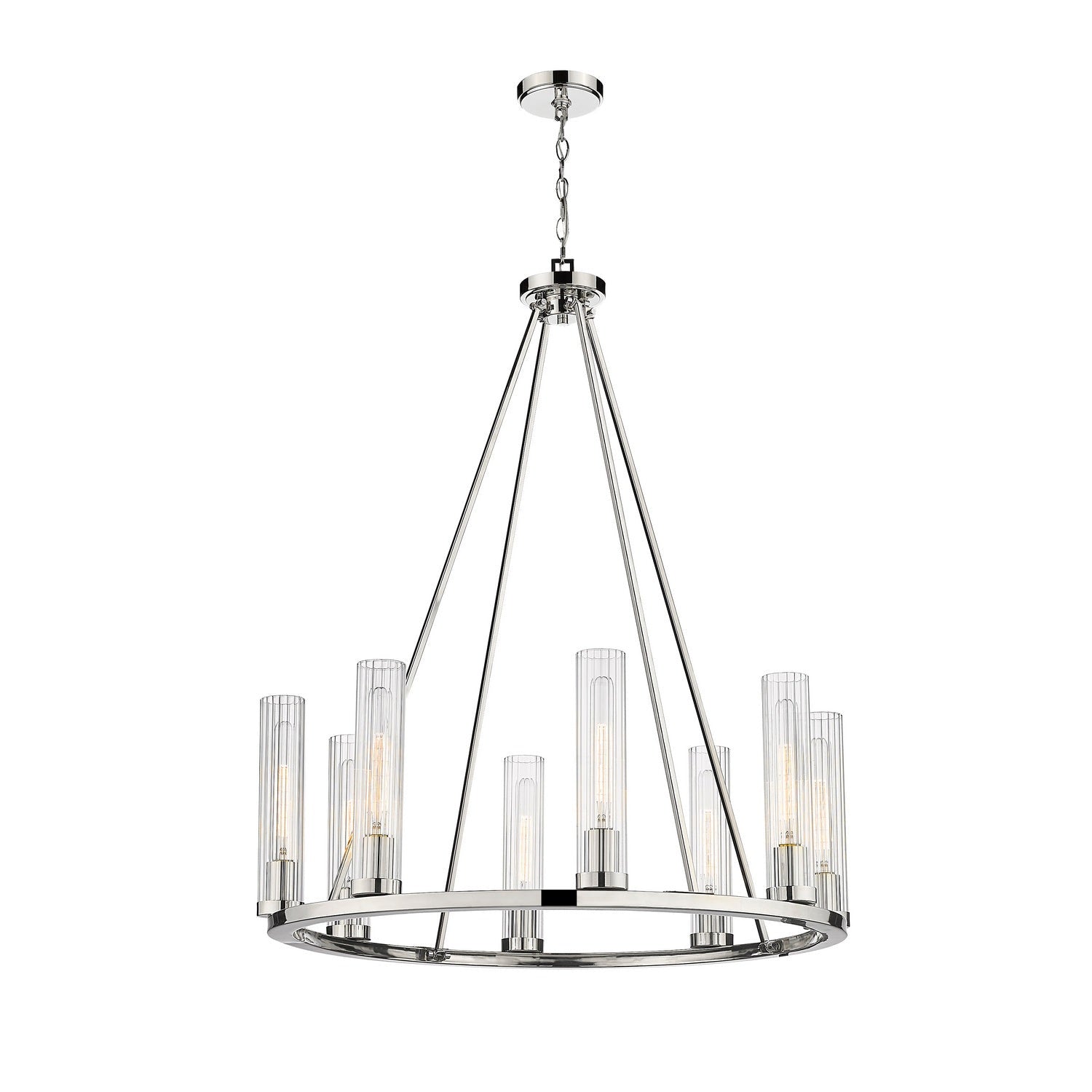 Z-Lite - 3031-8PN - Eight Light Chandelier - Beau - Polished Nickel