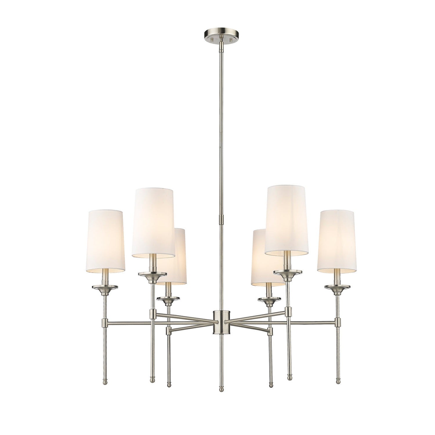 Z-Lite - 3033-6BN - Six Light Chandelier - Emily - Brushed Nickel