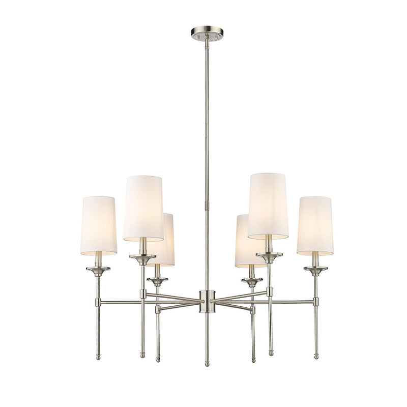 Z-Lite - 3033-6BN - Six Light Chandelier - Emily - Brushed Nickel