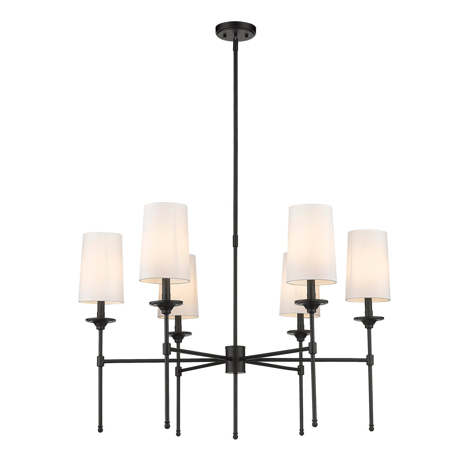 Z-Lite - 3033-6MB - Six Light Chandelier - Emily - Matte Black