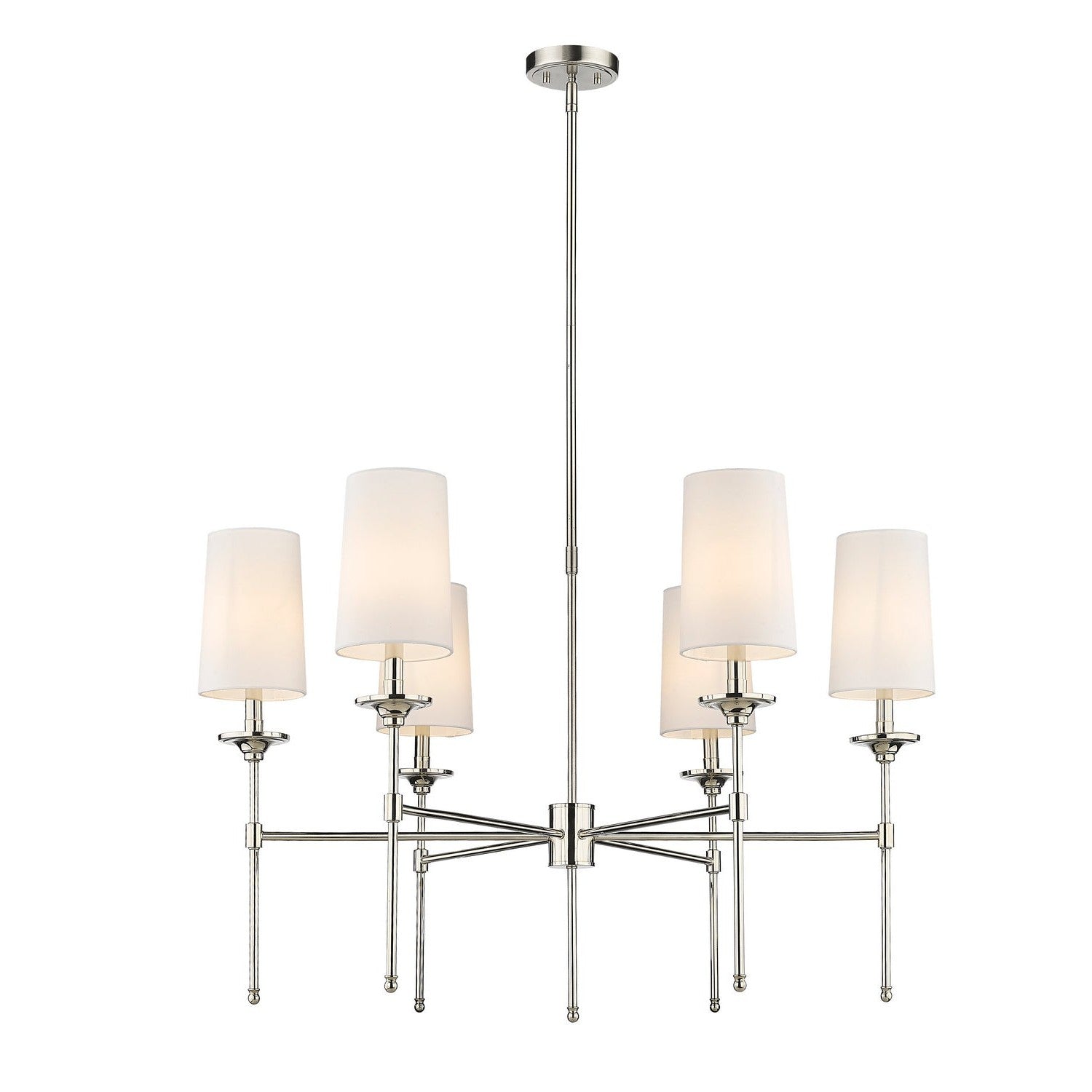 Z-Lite - 3033-6PN - Six Light Chandelier - Emily - Polished Nickel