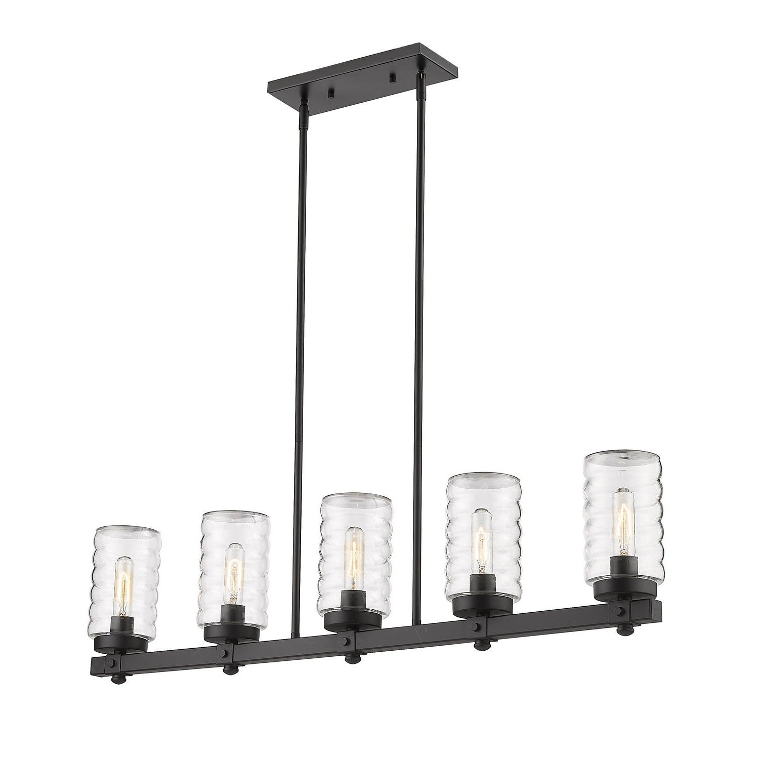 Z-Lite - 588-5L-BK - Five Light Outdoor Linear Chandelier - Tahoe - Matte Black