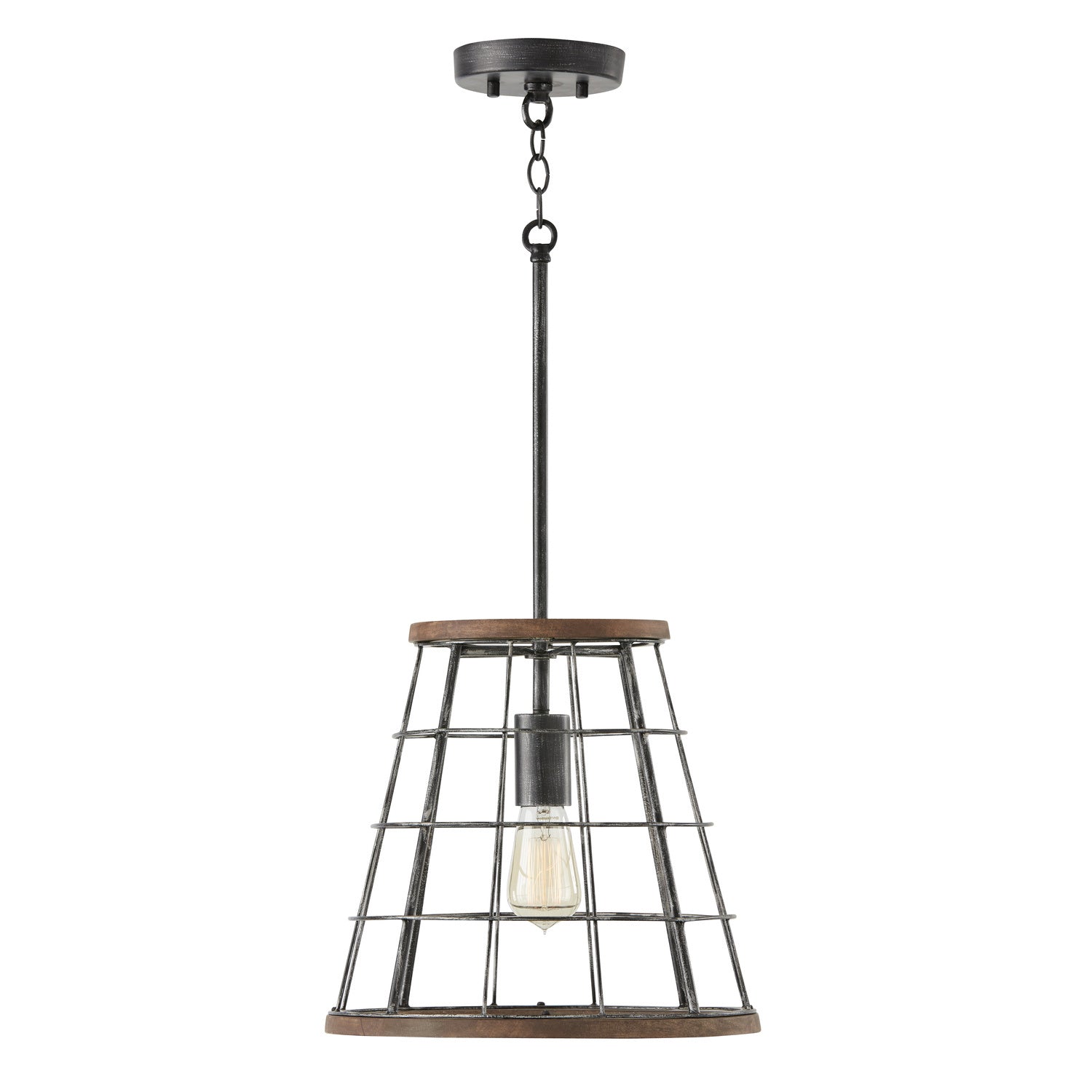 Capital Lighting - AA1001ZW - One Light Pendant - Bracken - Zinc and Wood