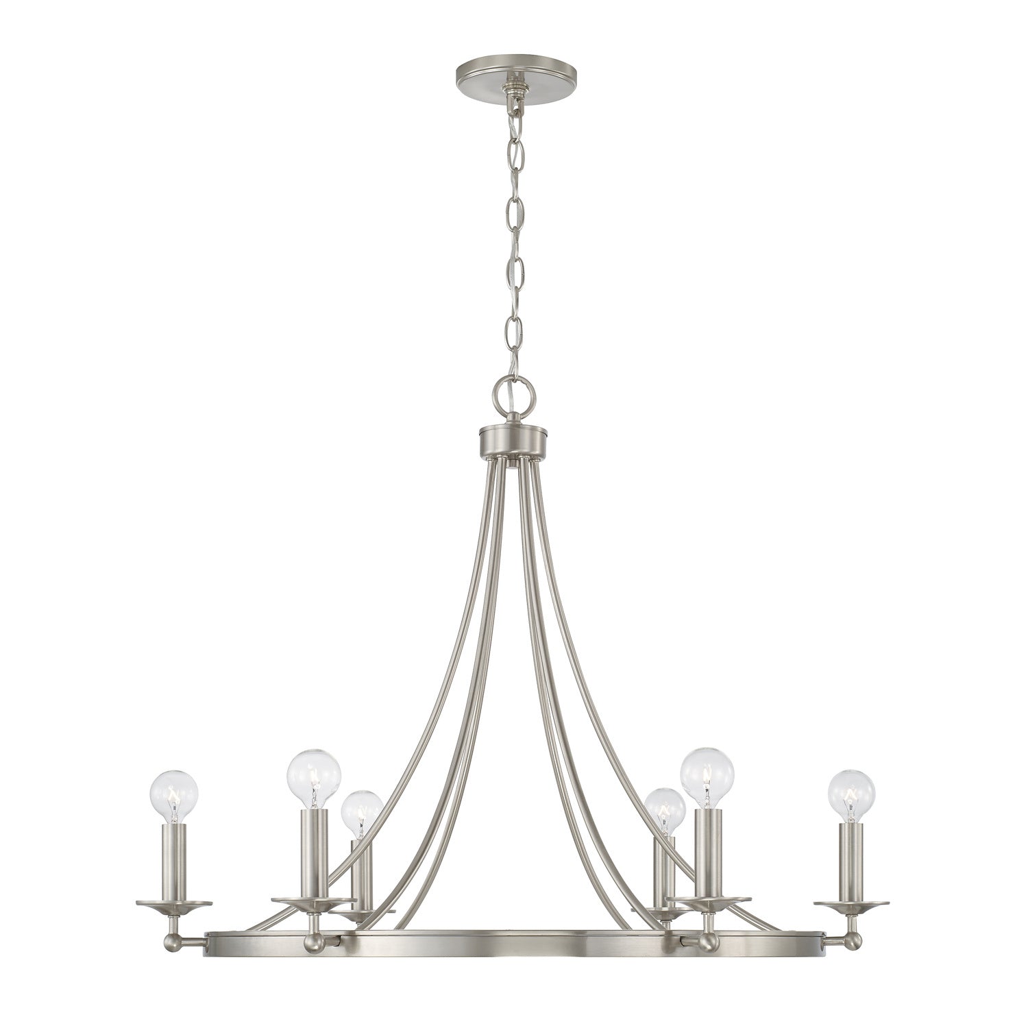 Capital Lighting - AA1005BN - Six Light Chandelier - Tempe - Brushed Nickel