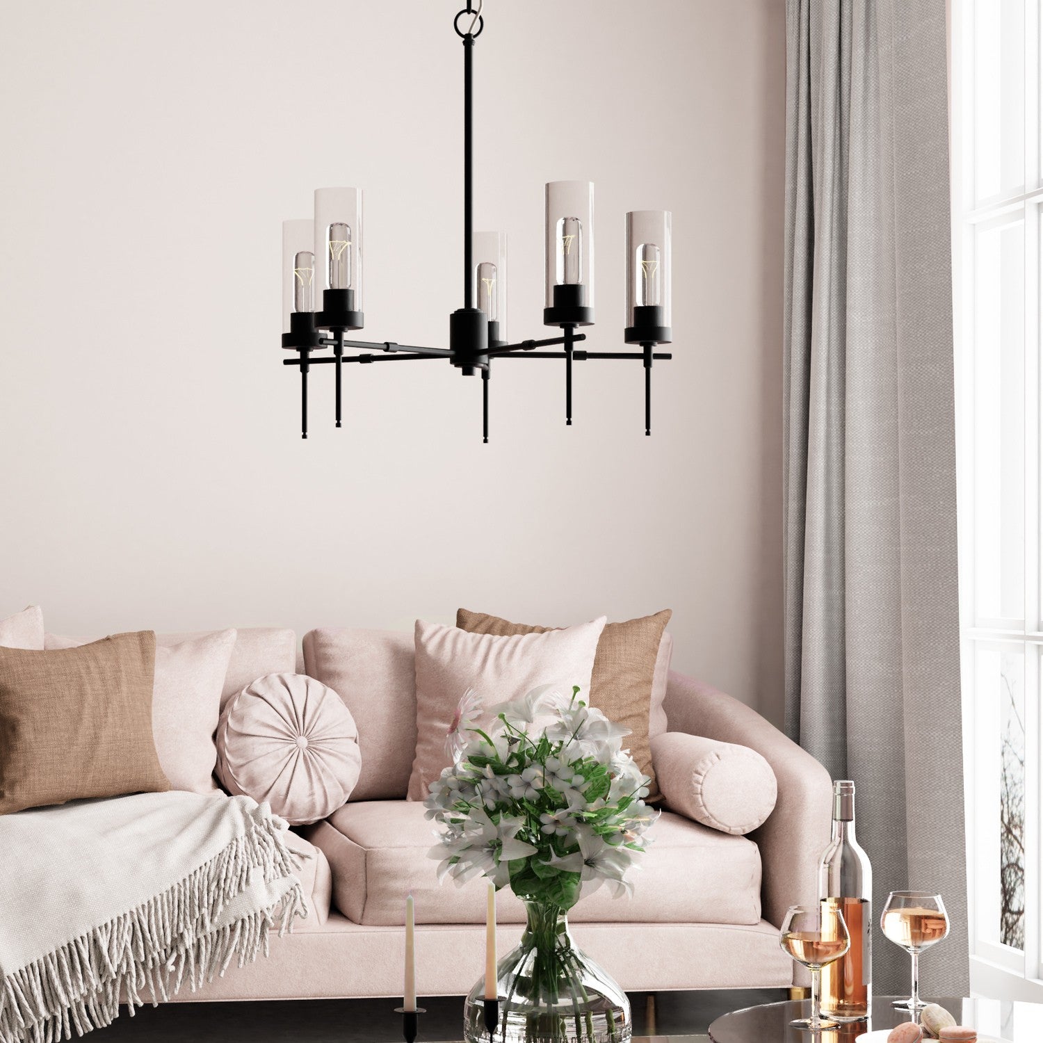 Capital Lighting - AA1017MB - Five Light Chandelier - Riley - Matte Black