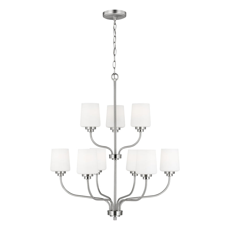 Generation Lighting - 3102809EN3-962 - Nine Light Chandelier - Windom - Brushed Nickel