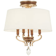 Metropolitan - N6552-690 - Four Light Semi Flush Mount - Magnolia Manor - Pale Gold with Distressed Bronze