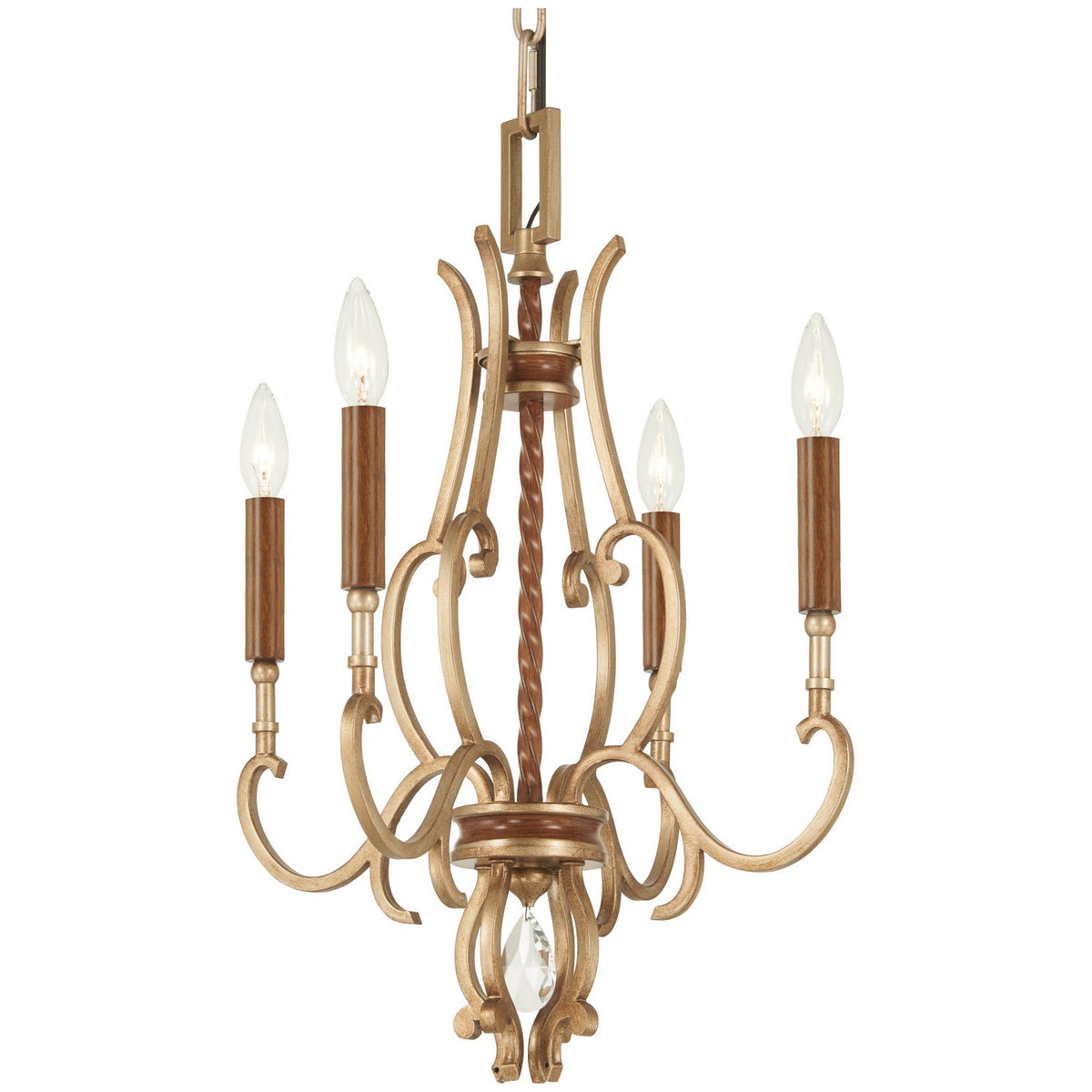 Metropolitan - N6554-690 - Four Light Chandelier - Magnolia Manor - Pale Gold With Distressed Bronze