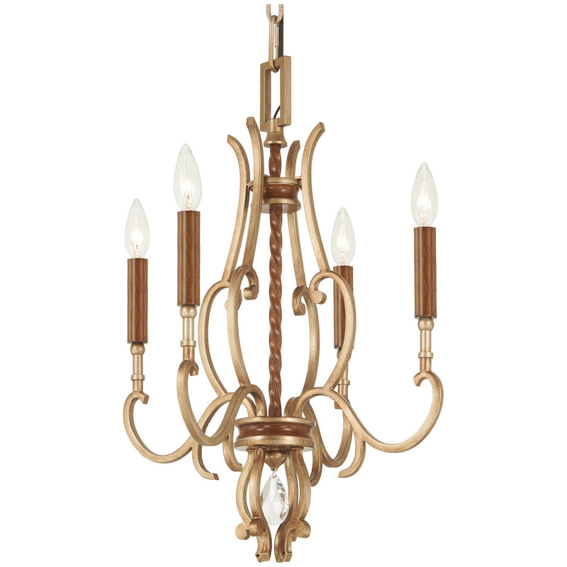Metropolitan - N6554-690 - Four Light Chandelier - Magnolia Manor - Pale Gold With Distressed Bronze
