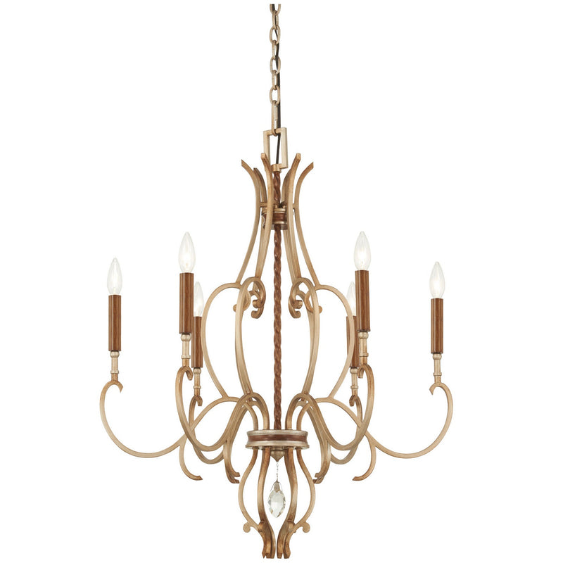 Metropolitan - N6557-690 - Six Light Chandelier - Magnolia Manor - Pale Gold With Distressed Bronze