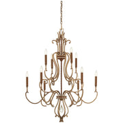 Metropolitan - N6558-690 - Ten Light Chandelier - Magnolia Manor - Pale Gold With Distressed Bronze