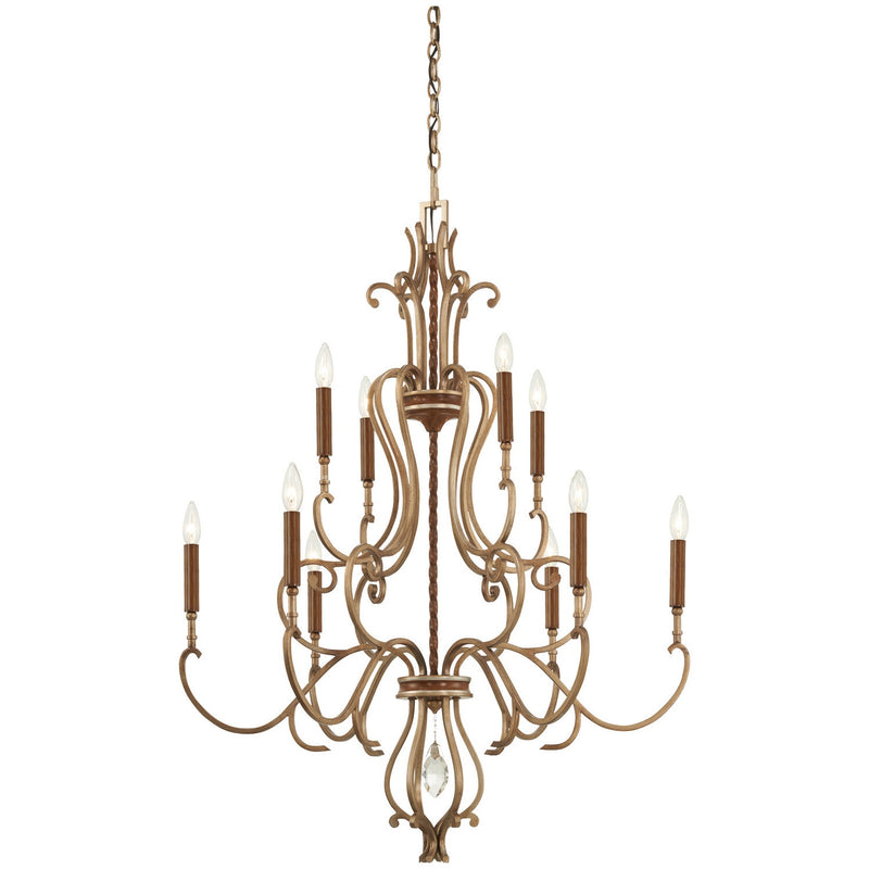 Metropolitan - N6558-690 - Ten Light Chandelier - Magnolia Manor - Pale Gold With Distressed Bronze
