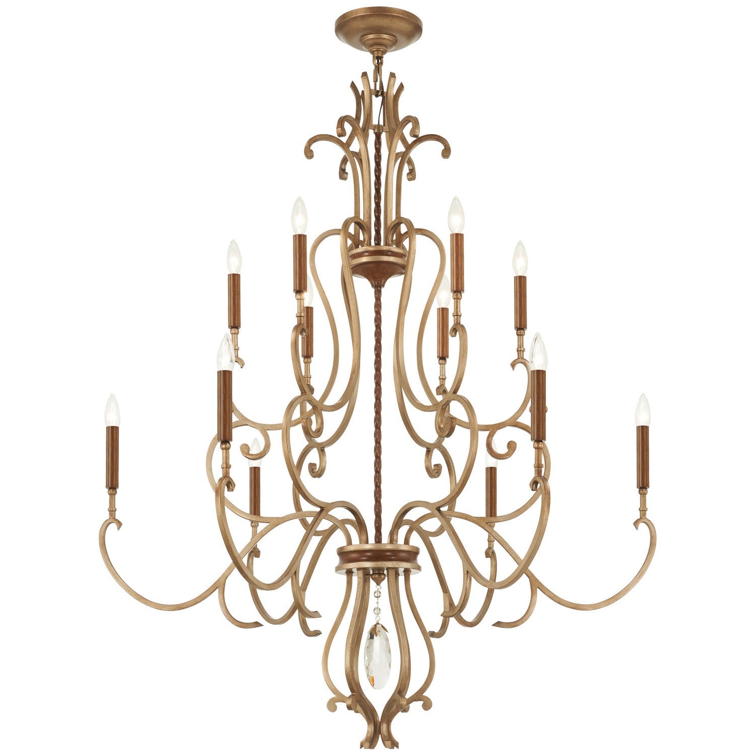 Metropolitan - N6559-690 - 12 Light Chandelier - Magnolia Manor - Pale Gold With Distressed Bronze