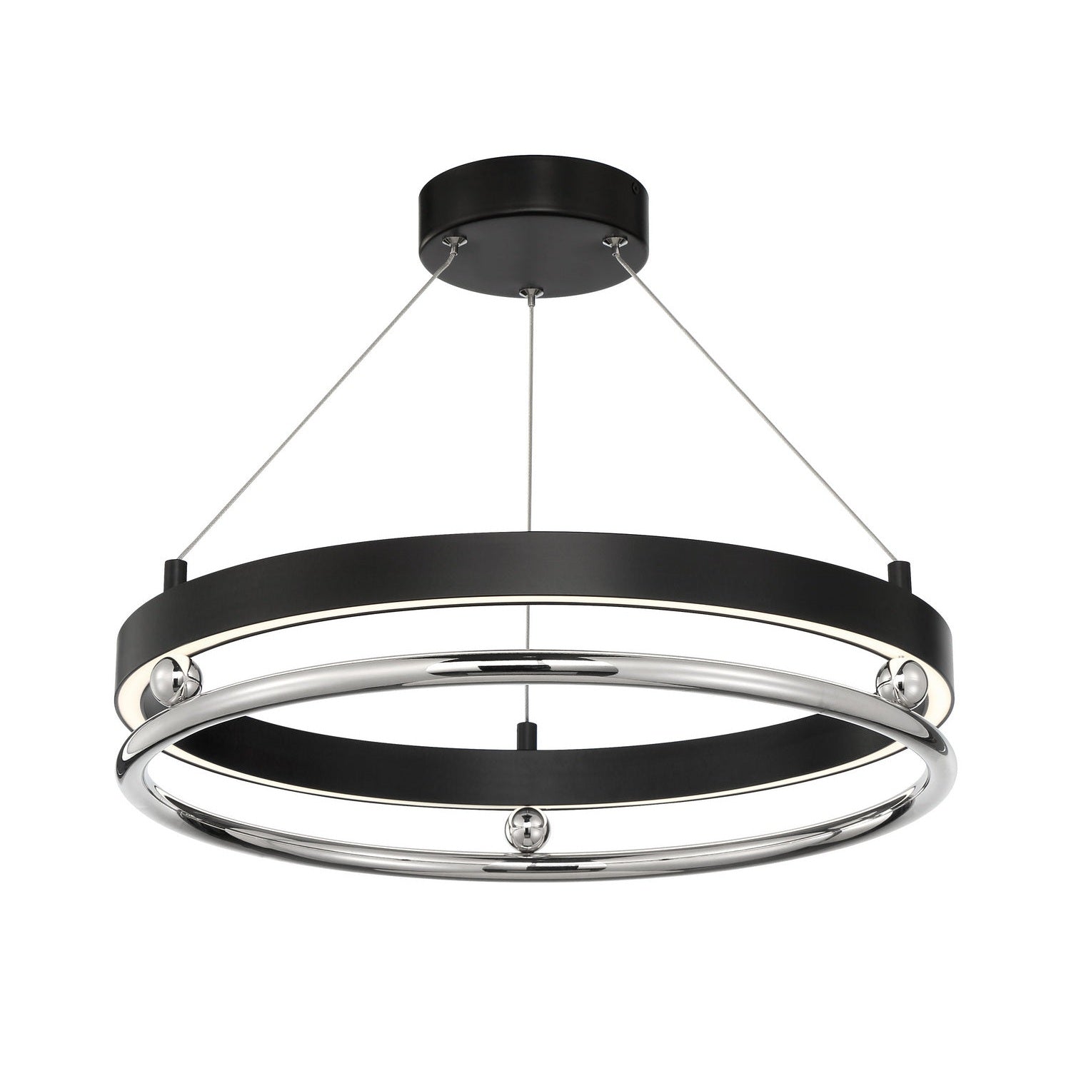Metropolitan - N7992-572-L - LED Semi Flush Mount - Grande Illusion - Coal W/ Polished Nickel Highli