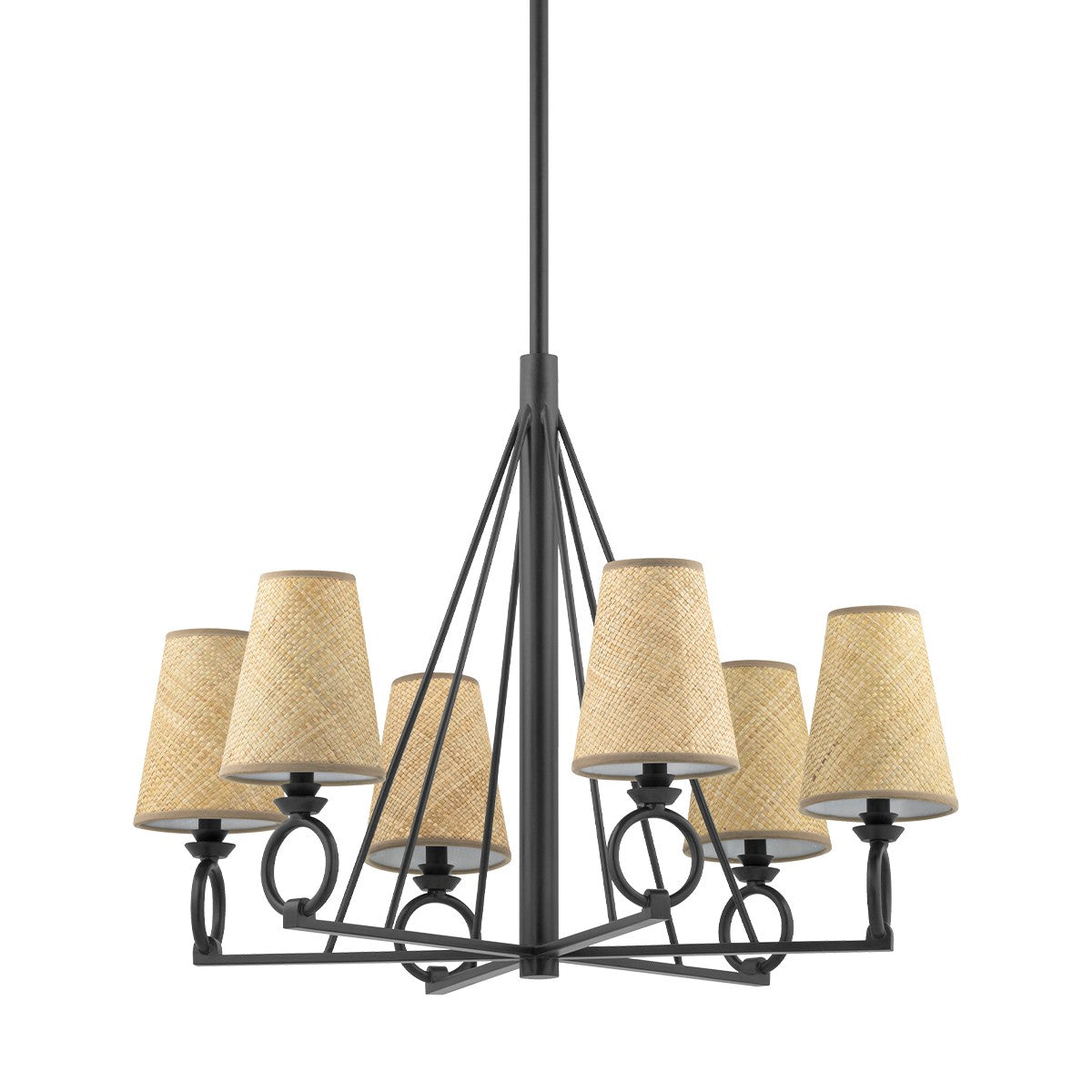 Hudson Valley - 1733-AI - Six Light Chandelier - Pendelton - Aged Iron