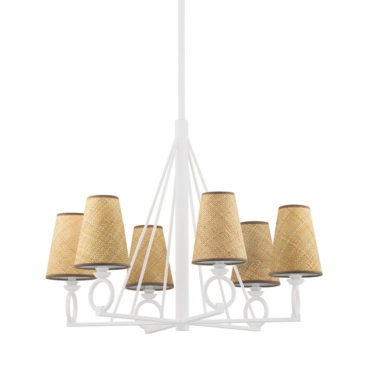 Hudson Valley - 1733-WP - Six Light Chandelier - Pendelton - White Plaster