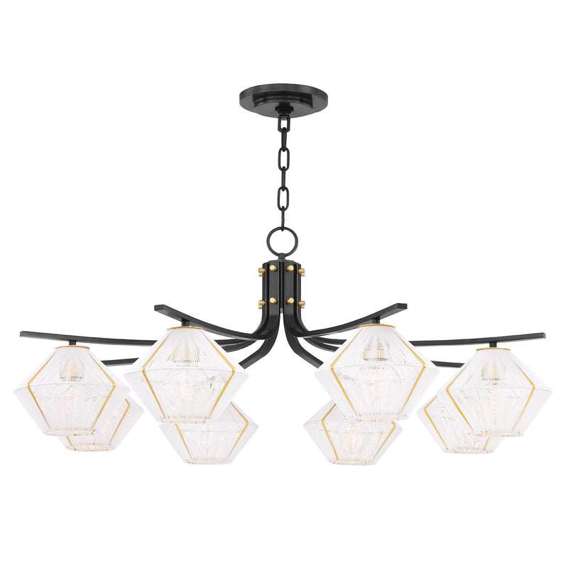 Hudson Valley - 3343-AOB - Eight Light Chandelier - Saranac - Aged Old Bronze
