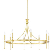 Hudson Valley - 4338-AGB - Eight Light Chandelier - Gates - Aged Brass