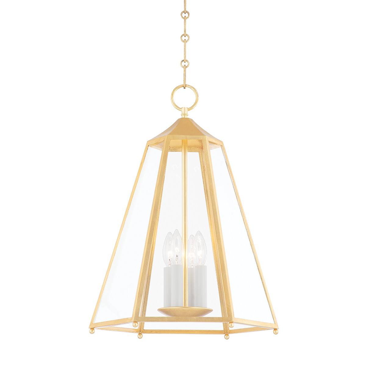 Hudson Valley - MDS411-GL - Four Light Lantern - Nottingham - Gold Leaf
