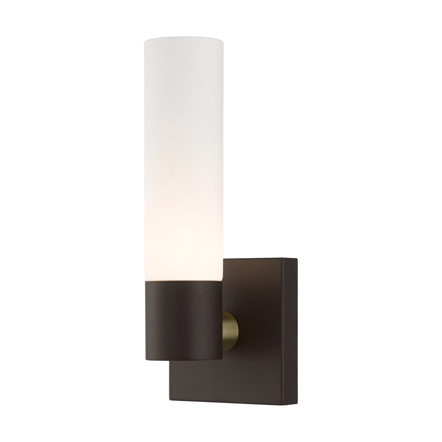 Livex Lighting - 10101-07 - One Light Wall Sconce - Aero - Bronze w/ Antique Brass