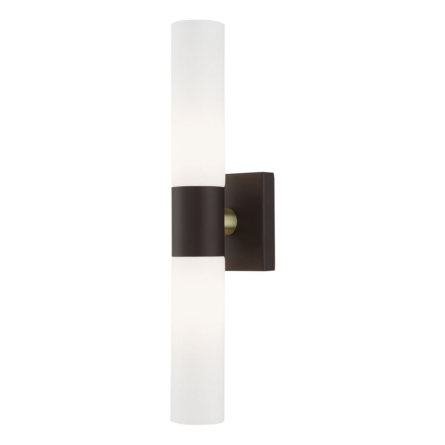 Livex Lighting - 10102-07 - Two Light Vanity - Aero - Bronze w/ Antique Brass