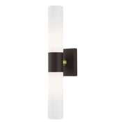 Livex Lighting - 10102-07 - Two Light Vanity - Aero - Bronze w/ Antique Brass