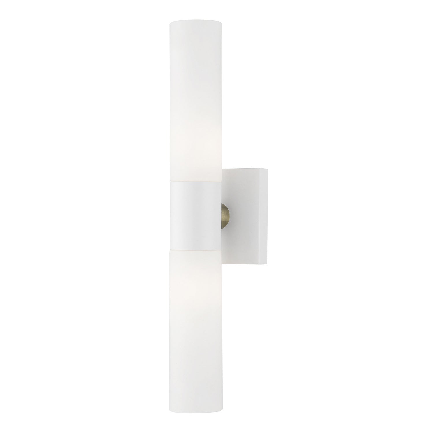 Livex Lighting - 10102-13 - Two Light Vanity - Aero - Textured White w/ Antique Brass
