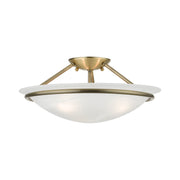 Livex Lighting - 4824-01 - Three Light Semi-Flush Mount - Newburgh - Antique Brass